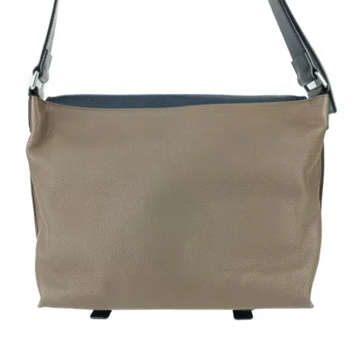 Pre-owned Loewe Black Brown Navy Leather Messenger Bag Shoulder Bag ()
