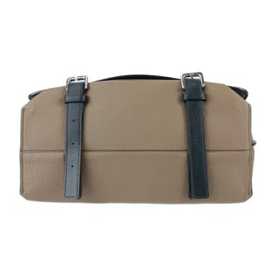 Pre-owned Loewe Black Brown Navy Leather Messenger Bag Shoulder Bag ()