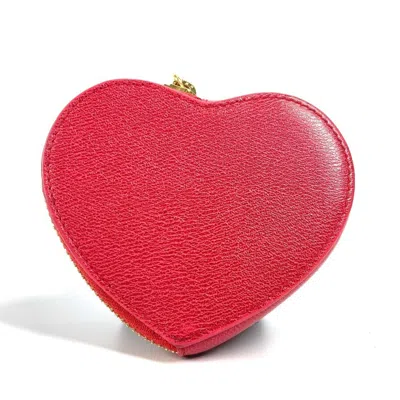 Pre-owned Loewe Red Color Leather Coin Purse/coin Case ()