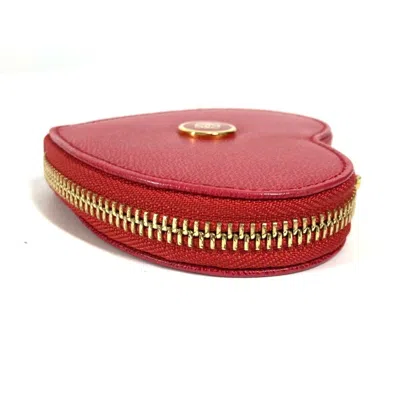 Pre-owned Loewe Red Color Leather Coin Purse/coin Case ()
