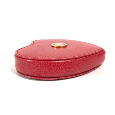 Pre-owned Loewe Red Color Leather Coin Purse/coin Case ()
