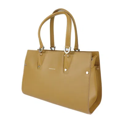 Pre-owned Longchamp Camel Leather Handbag Shoulder Bag Tote Bag () In Brown