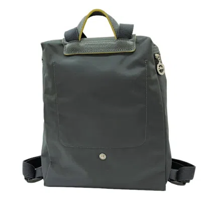 Pre-owned Longchamp Gray Leather Nylon Backpack ()
