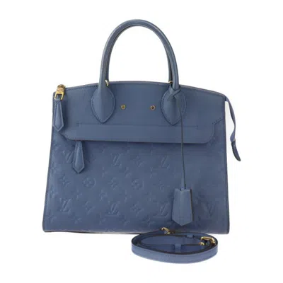 Pre-owned Louis Vuitton Ancre Blue Leather Handbag Tote Bag ()