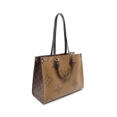 Pre-owned Louis Vuitton Beige Brown Coated Canvas Leather Tote Bag () In Multi