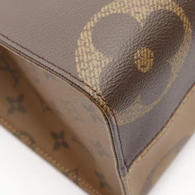 Pre-owned Louis Vuitton Beige Brown Coated Canvas Leather Tote Bag () In Multi