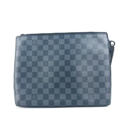 Pre-owned Louis Vuitton Black Damier Graphite Clutch Bag Pouch ()