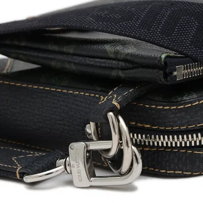 Pre-owned Louis Vuitton Black Green Canvas Messenger Bag () In Multi