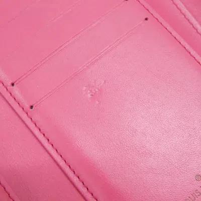 Pre-owned Louis Vuitton Black Hot Pink Leather Wallet (tri-fold) ()