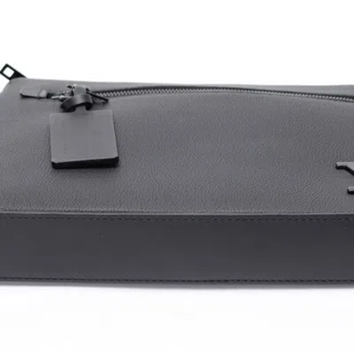 Pre-owned Louis Vuitton Black Noir Leather Clutch Bag Pouch ()
