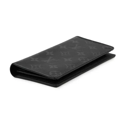 Pre-owned Louis Vuitton Black Noir Monogram Eclipse Long Wallet (bi-fold) ()