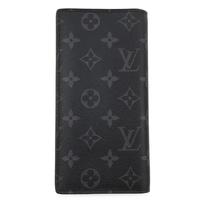 Pre-owned Louis Vuitton Black Noir Monogram Eclipse Long Wallet (bi-fold) ()