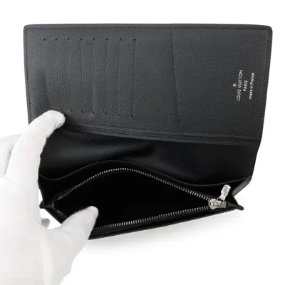 Pre-owned Louis Vuitton Black Noir Monogram Eclipse Long Wallet (bi-fold) ()