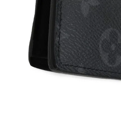 Pre-owned Louis Vuitton Black Noir Monogram Eclipse Long Wallet (bi-fold) ()