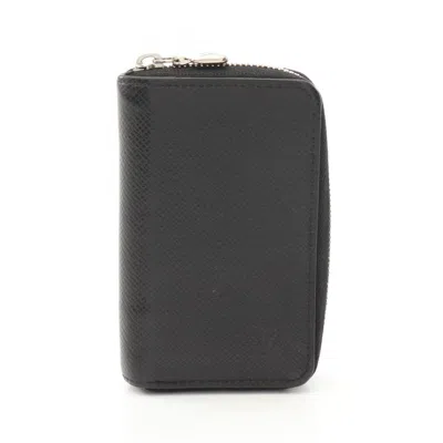 Pre-owned Louis Vuitton Black Taiga Leather Leather Coin Purse/coin Case ()