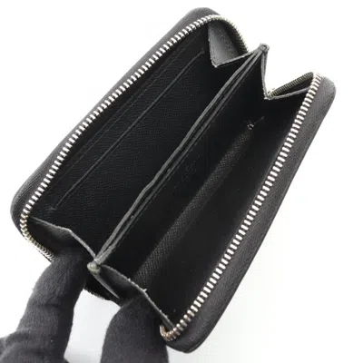 Pre-owned Louis Vuitton Black Taiga Leather Leather Coin Purse/coin Case ()