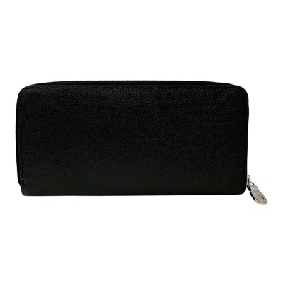 Pre-owned Louis Vuitton Black Taiga Leather Long Wallet (bi-fold) ()