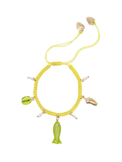 Alemais Tesori Macrame Fish Charm Bracelet In Gold