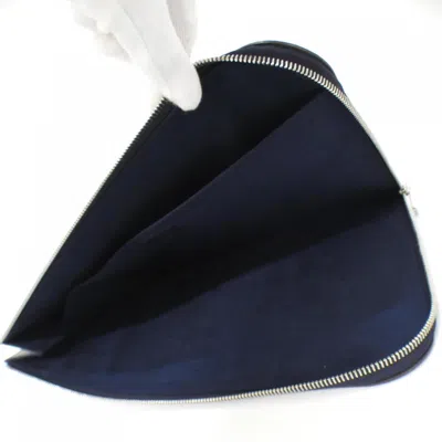Pre-owned Louis Vuitton Blue Marine Leather Clutch Bag Pochette ()