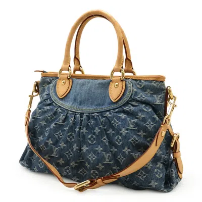 Pre-owned Louis Vuitton Blue Monogram Denim Handbag Shoulder Bag Tote Bag ()