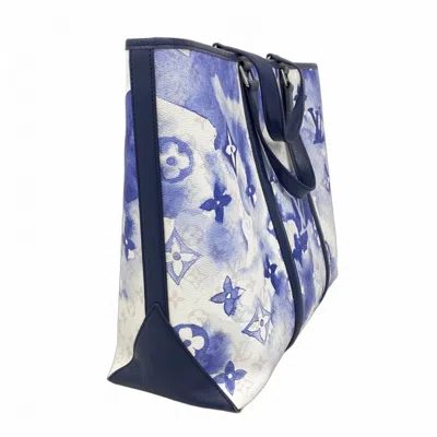 Pre-owned Louis Vuitton Blue White Tote Bag () In Multi