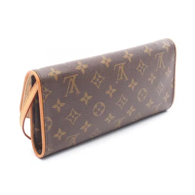 Pre-owned Louis Vuitton Brown Coated Canvas Leather Pochette Shoulder Bag ()