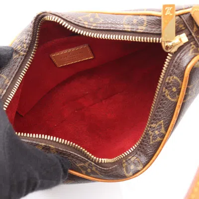 Pre-owned Louis Vuitton Brown Coated Canvas Leather Pochette Shoulder Bag ()