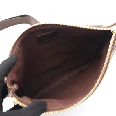 Pre-owned Louis Vuitton Brown Ebene Coated Canvas Leather Pochette Shoulder Bag ()