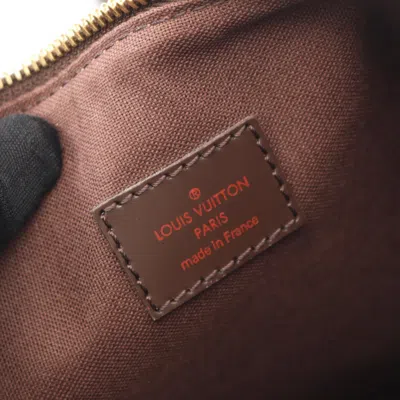 Pre-owned Louis Vuitton Brown Ebene Coated Canvas Leather Pochette Shoulder Bag ()