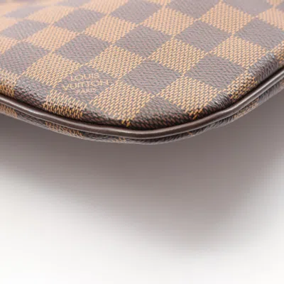Pre-owned Louis Vuitton Brown Ebene Coated Canvas Leather Pochette Shoulder Bag ()