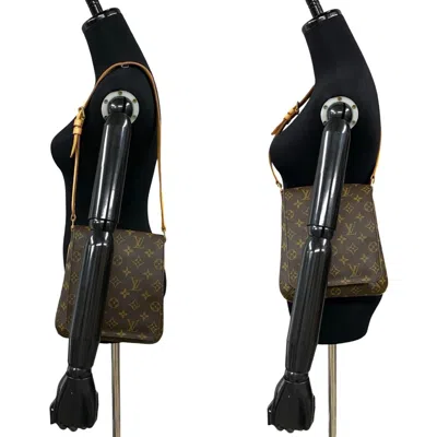 Pre-owned Louis Vuitton Brown Leather Pvc Pochette Shoulder Bag ()