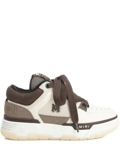 Amiri Brown Low Top Sneakers With Logo Detail On The Side And Mesh Panels In Multi