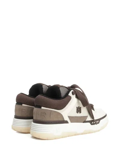 Amiri Brown Low Top Sneakers With Logo Detail On The Side And Mesh Panels In Multi