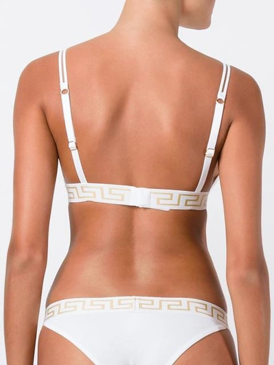 Shop Versace Triangle Bra In White