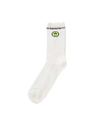 Barrow Calzini Bianchi Logati Unisex In White