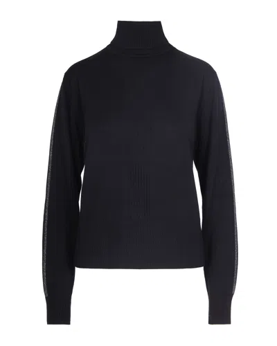 Patrizia Pepe Dolcevita Essential In Lana Nero In Black