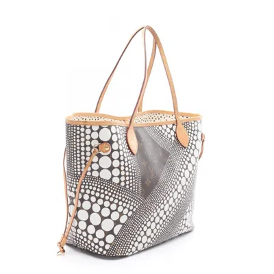 Pre-owned Louis Vuitton Brown White Pvc Leather Tote Bag () In Multi