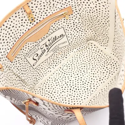 Pre-owned Louis Vuitton Brown White Pvc Leather Tote Bag () In Multi