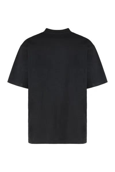 Balenciaga Round Neck Cotton T-shirt In Black