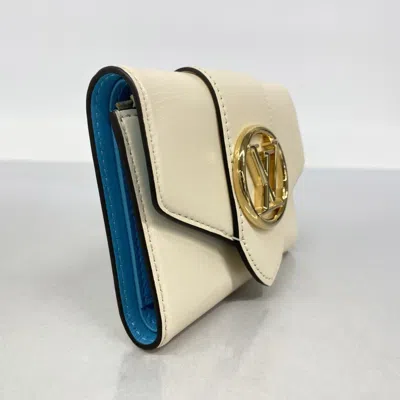 Pre-owned Louis Vuitton Cream Wallet (tri-fold) () In White