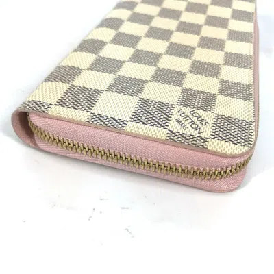 Pre-owned Louis Vuitton Damier Azur Damier Azur Rose Ballerine White Damier Azur Long Wallet (bi-fold) (pre-ow