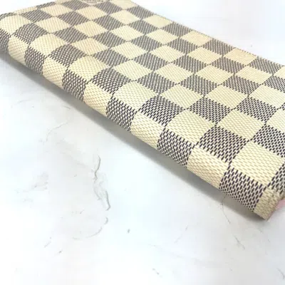 Pre-owned Louis Vuitton Damier Azur Damier Azur Rose Ballerine White Damier Azur Long Wallet (bi-fold) (pre-ow