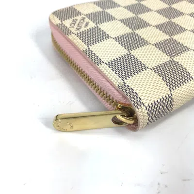 Pre-owned Louis Vuitton Damier Azur Damier Azur Rose Ballerine White Damier Azur Long Wallet (bi-fold) (pre-ow
