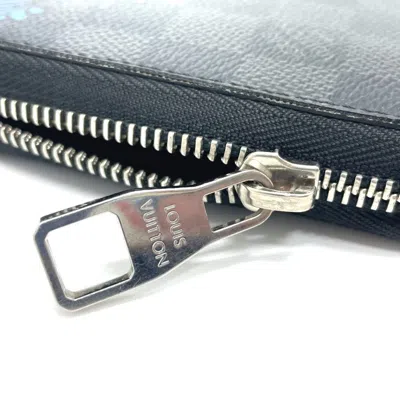 Pre-owned Louis Vuitton Damier Graphite Black Blue Damier Graphite Long Wallet (bi-fold) () In Multi