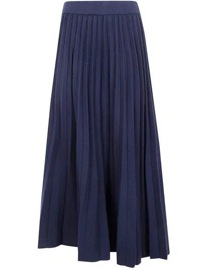Blugirl Mix Viscose Lmelange Knit Skirt In Blue