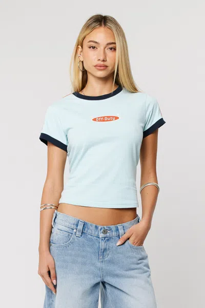 Abrand Off Duty Ringer Tee In Blue