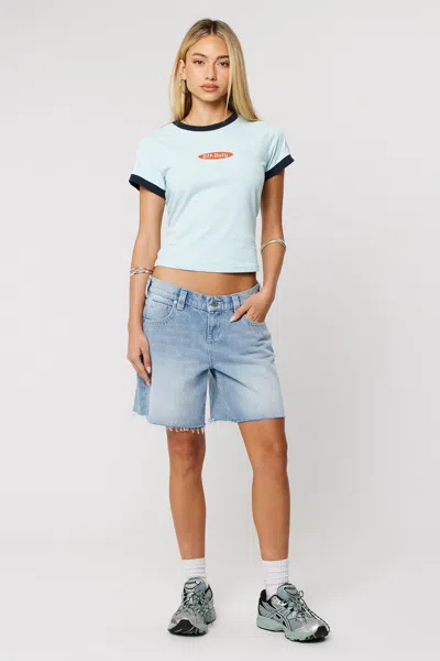 Abrand Off Duty Ringer Tee In Blue