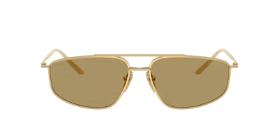 Prada Womens Gold Pr C51s Pillow-frame Metal Sunglasses In Brown
