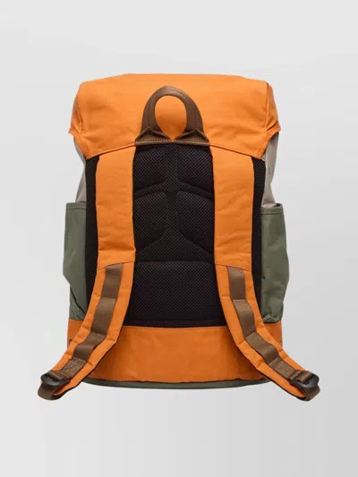 Napapijri Versatile Color Block Backpack Side Pockets In Brown