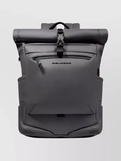 Piquadro Roll Top Waterproof Backpack 26l In Gray